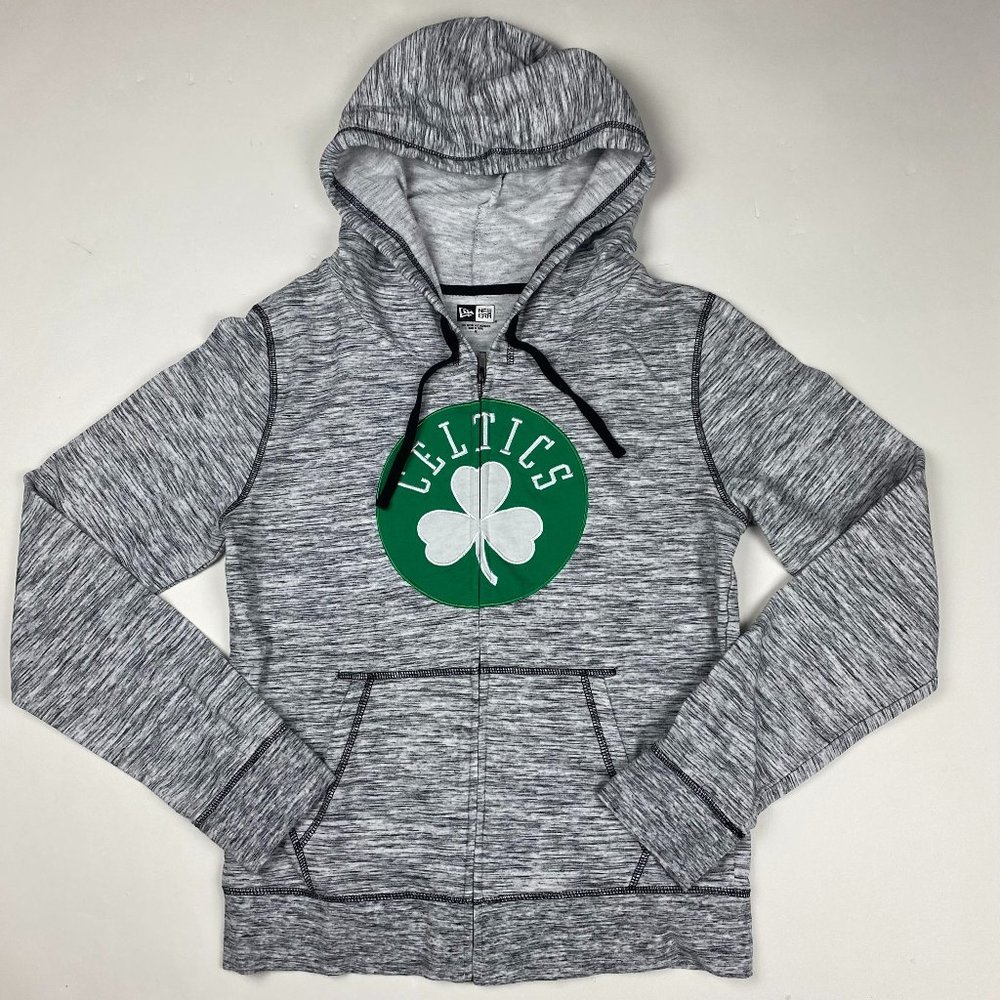 Boston Celtics New Era Hoodie Women's Medium Gray Full Zip